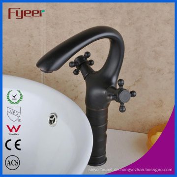 Fyeer High Arc Doppelkreuzgriff Schwarz Vessel Tap